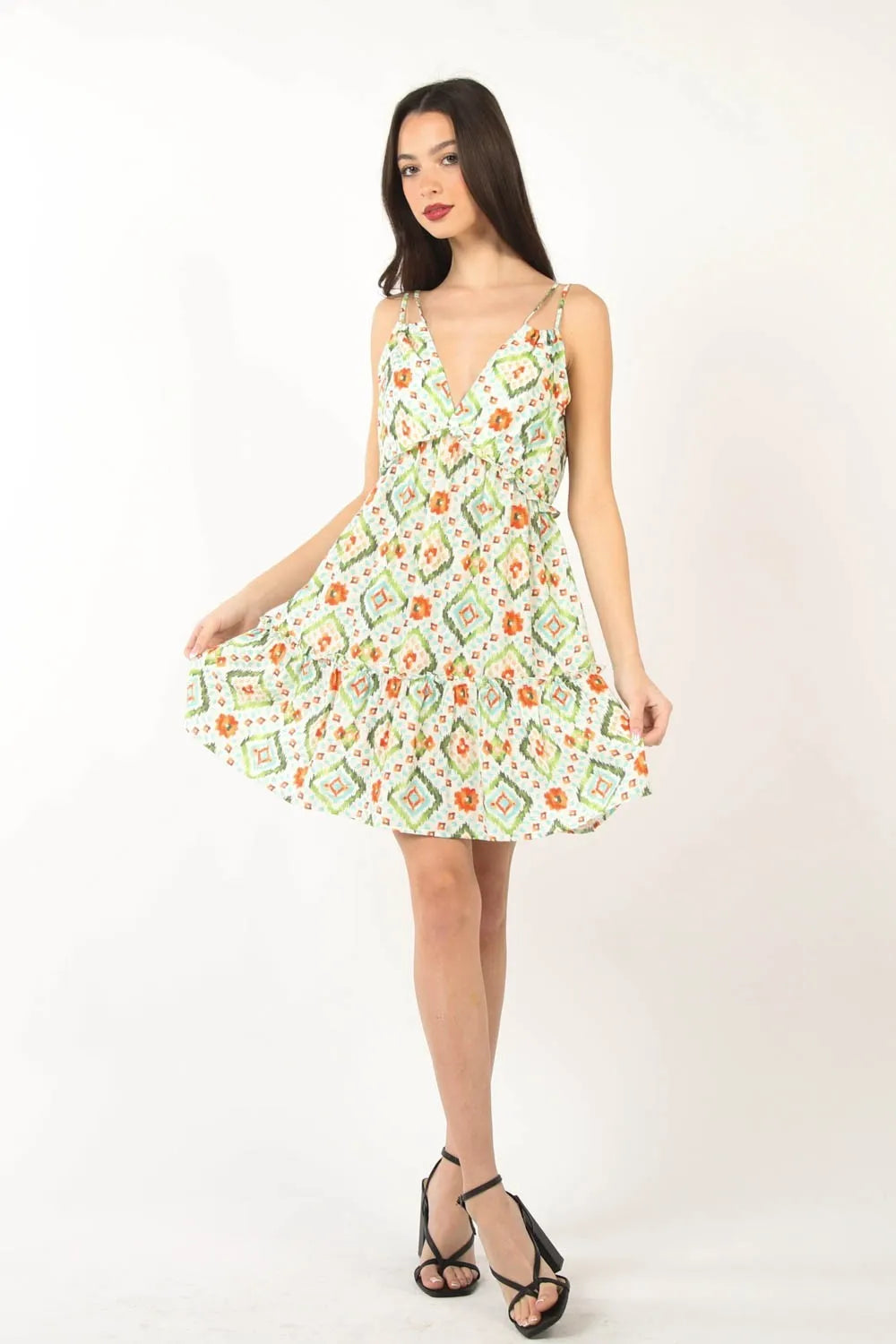 VERY J Floral Back Smocked Ruffled Mini Dress - Brittney MADE