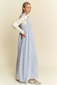 Davi & Dani Plaid Smocking Sleeveless Maxi Dress - Brittney MADE