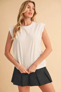 Aemi+Co Solid Color Round Neck Tank - Brittney MADE