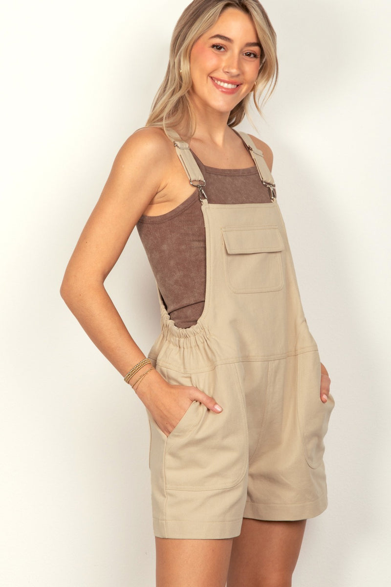VERY J Adjustable Suspender Overalls with Pockets - Brittney MADE