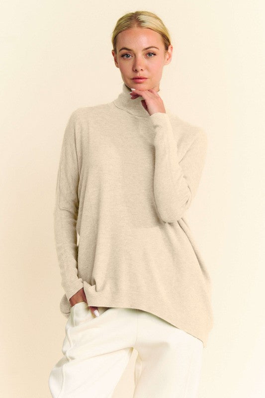 Davi & Dani Turtleneck Long Sleeve Knit Top - Brittney MADE