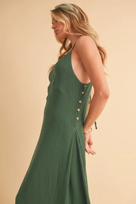 Aemi+Co Side Button Midi Cami Dress - Brittney MADE