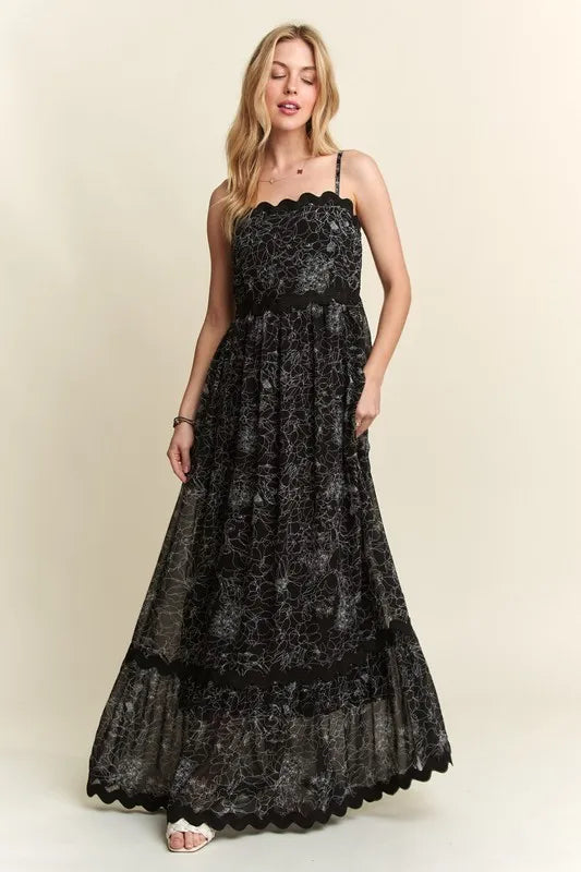 ADORA Floral Adjustable Strap Maxi Cami Dress - Brittney MADE