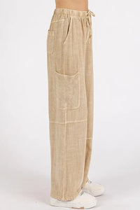 Mittoshop Mineral Wash Drawstring Elastic Waist Pants - Brittney MADE