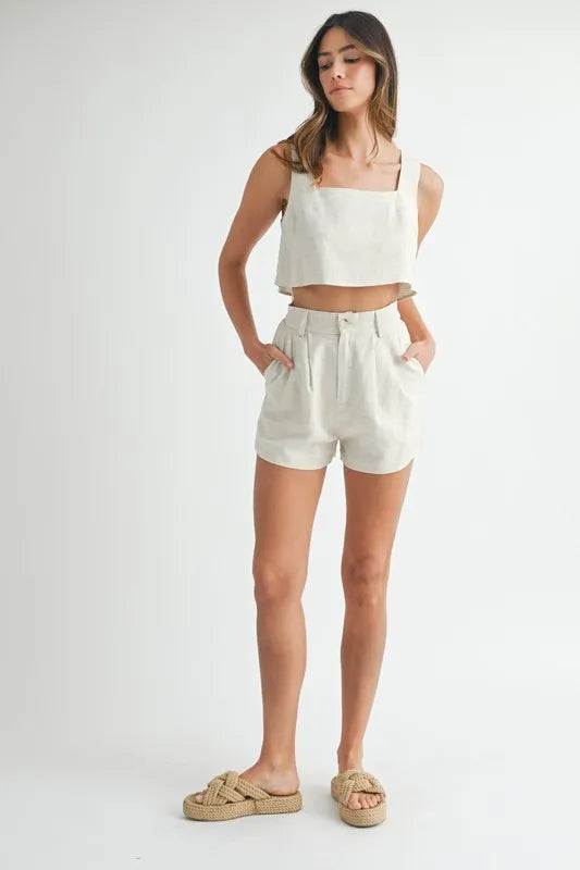 MABLE Sleeveless Crop Top and Shorts Set - Brittney MADE