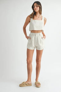 MABLE Sleeveless Crop Top and Shorts Set - Brittney MADE
