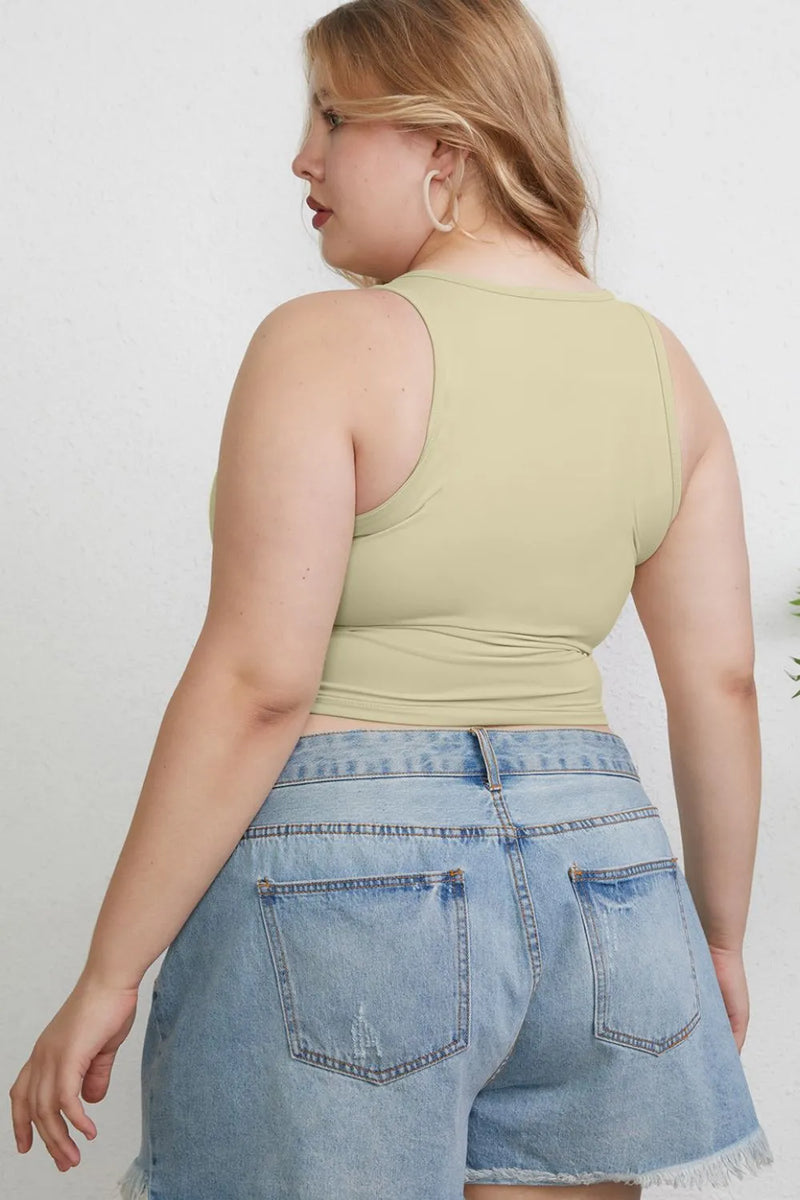 Basic Bae Full Size Round Neck Slim Tank - Brittney MADE