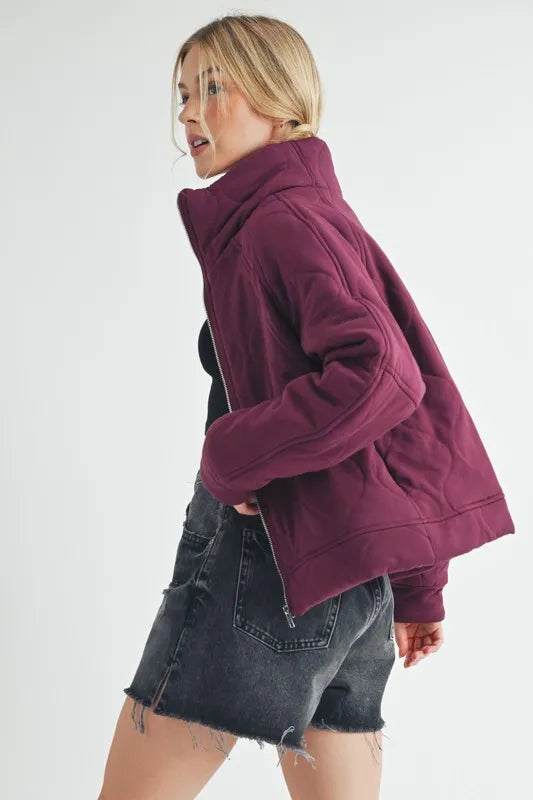 Aemi+Co Zip Up Raglan Sleeve Quilted Jacket - Brittney MADE