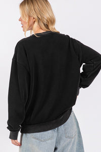 SAGE + FIG USA Letter Patch Round Neck Sweatshirt - Brittney MADE