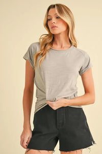 Aemi + Co Lettuce Edge Round Neck Short Sleeve T-Shirt - Brittney MADE