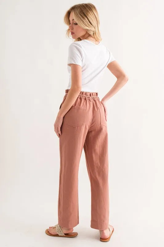 And The Why Waist Ribbon Casual Pants - Brittney MADE