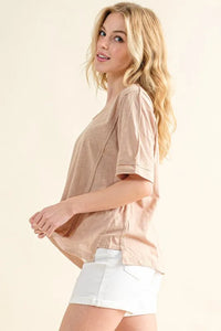 And The Why Vintage Slub Round Neck T-Shirt - Brittney MADE