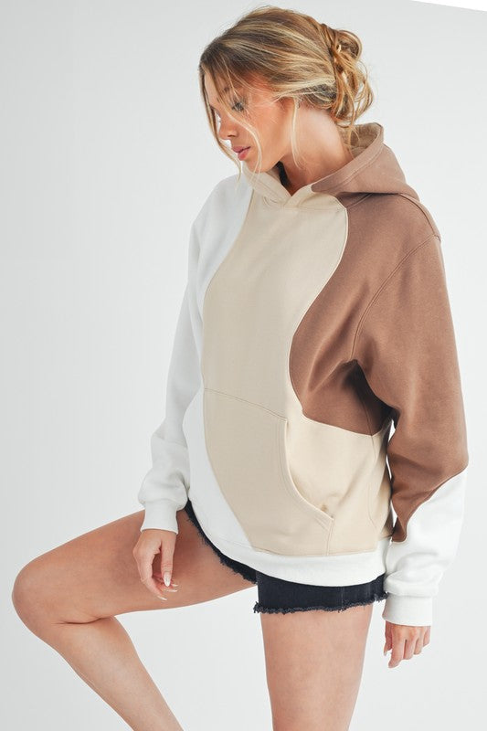 Aemi + Co Color Block Hoodie with Kangaroo Pocket - Brittney MADE