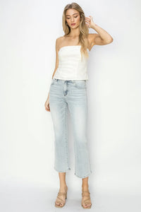 RISEN Full Size Mid Rise Cropped Flare Jeans - Brittney MADE