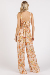 Mittoshop Flower Print Gathered Bust Sleeveless Jumpsuit - Brittney MADE