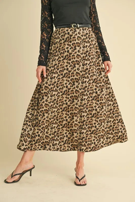 Aemi+Co Leopard Midi Skirt - Brittney MADE