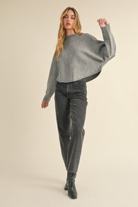 Mable Round Neck Dolman Sleeve Cropped Sweater - Brittney MADE