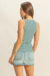 HYFVE Striped Round Neck Tank - Brittney MADE