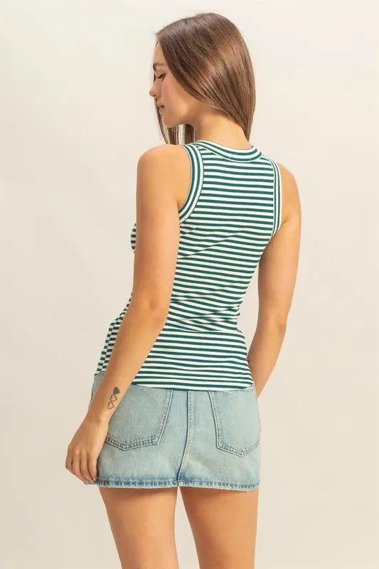 HYFVE Striped Round Neck Tank - Brittney MADE