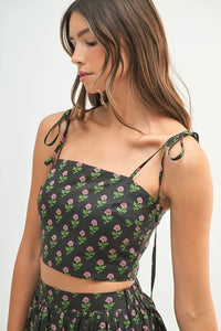 MABLE Floral Crop Top and Skirt Set - Brittney MADE
