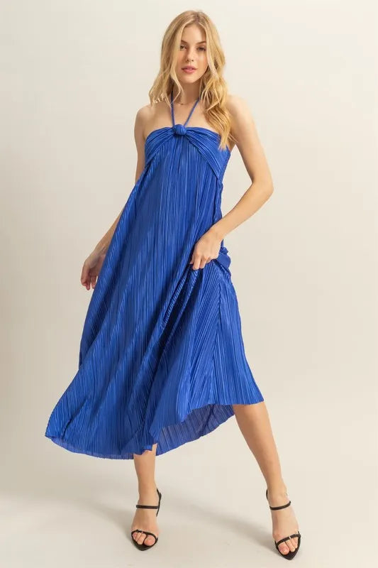 HYFVE Knotted Detail Halter Neck Flowy Maxi Dress - Brittney MADE