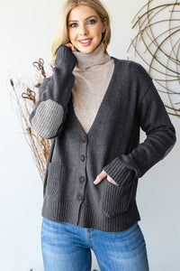 Heimish Full Size Long Sleeve V Neck Button Down Cardigan - Brittney MADE