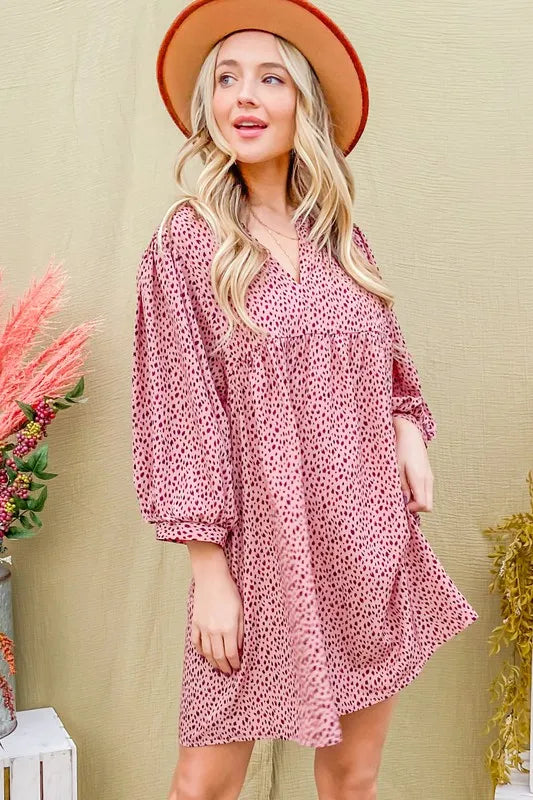 And The Why Leopard Print Baby Doll Mini Dress - Brittney MADE