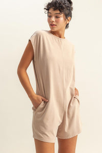 HYFVE Round Neck Cap Sleeve Relaxed Fit Breezy Romper - Brittney MADE