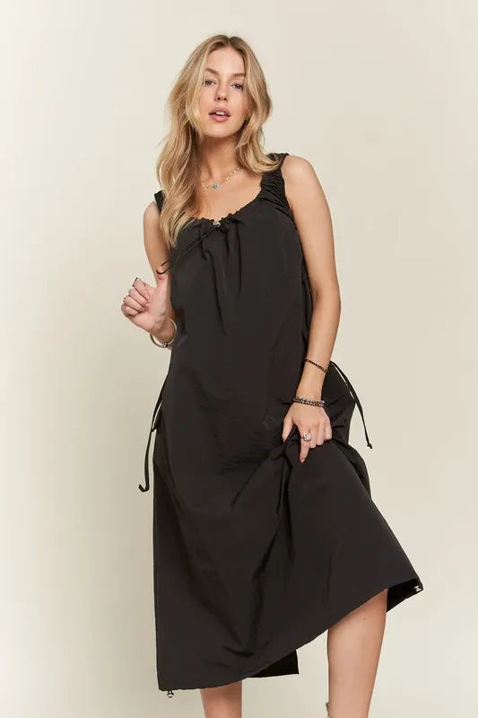 ADORA Drawstring Slit Back Cargo Dress - Brittney MADE