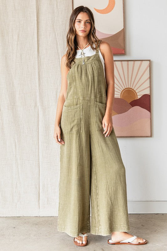 Mittoshop Textured Wide Leg Overalls - Brittney MADE