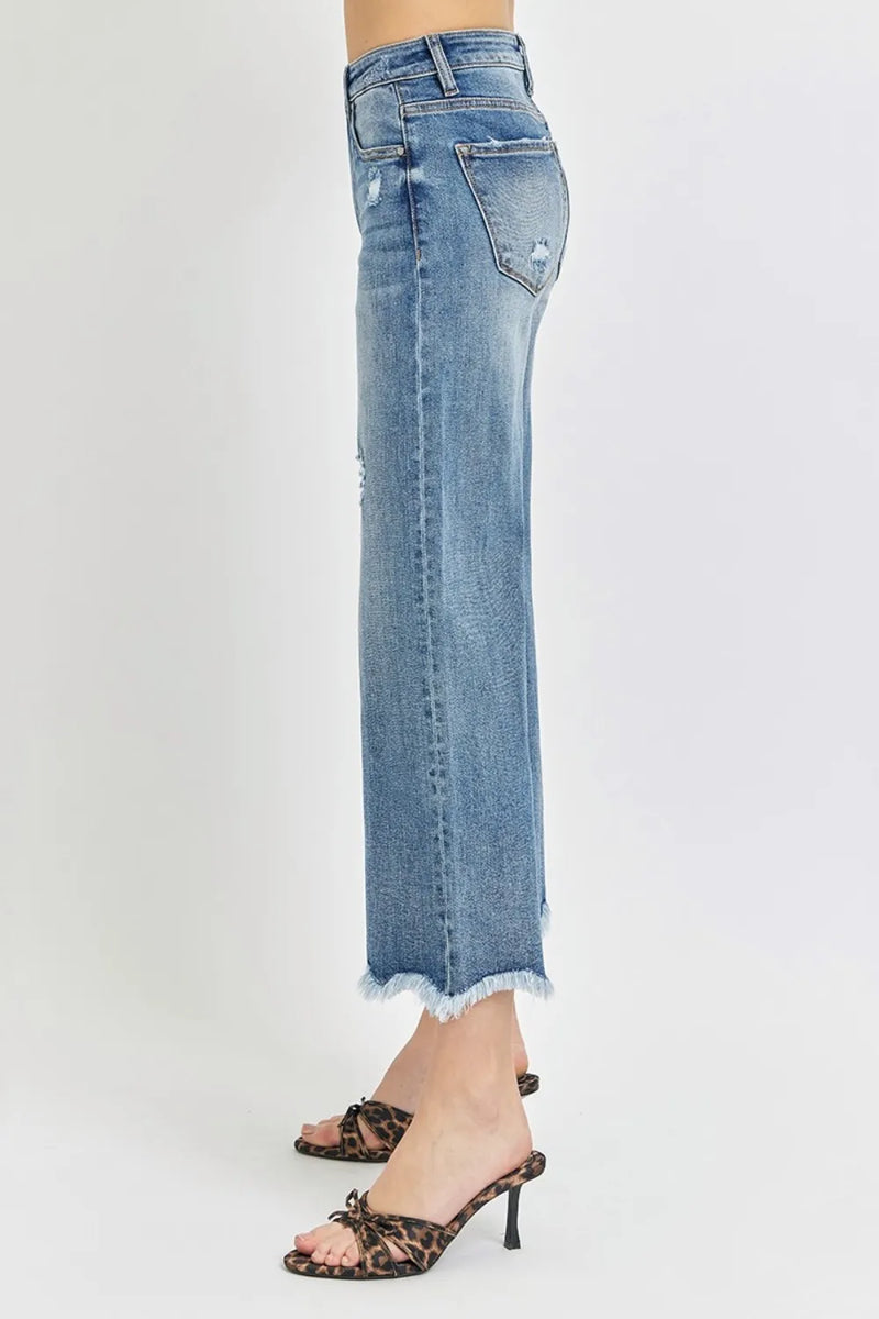 Risen High Rise Cropped Flare Jeans - Brittney MADE