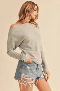 Aemi + Co One Shoulder Long Sleeve Knit Top - Brittney MADE