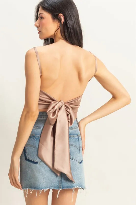 HYFVE Satin Back Tie Detail Cami - Brittney MADE