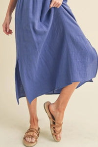 Aemi + Co Side Slit Round Neck Sleeveless Tank Dress - Brittney MADE