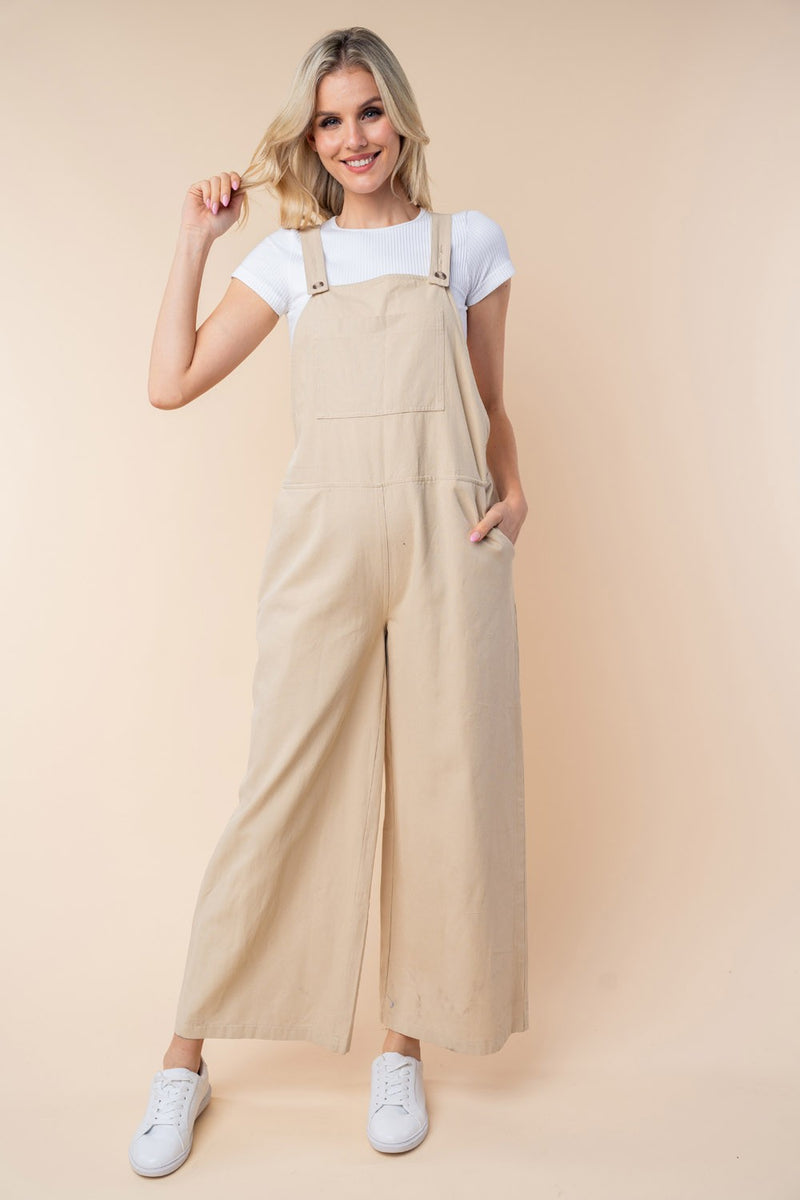 White Birch Sleeveless Wide Leg Jumpsuit - Brittney MADE