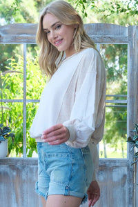 Hailey & Co Rib and Two Tone Knit Mixed Top - Brittney MADE