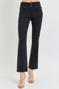 RISEN Full Size High Rise Wide Waistband Ankle Bootcut Jeans - Brittney MADE