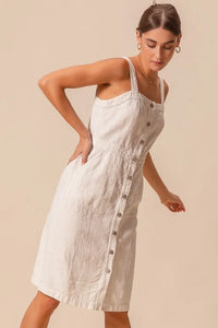 SO ME Button Down Pocket Front Pinafore Dress - Brittney MADE