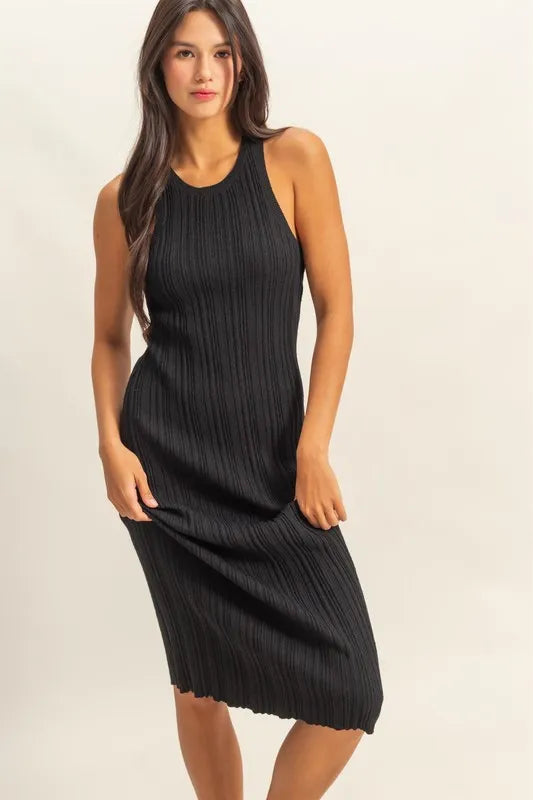 HYFVE Round Neck Bodycon Ribbed Knit Dress - Brittney MADE