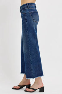 RISEN Raw Hem Wide Leg Attached Buckle Jeans - Brittney MADE