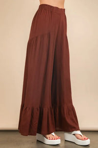 VERY J Palazzo Elastic Waist Comfy Pants - Brittney MADE
