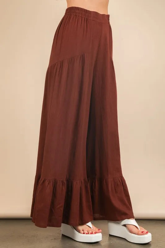 VERY J Palazzo Elastic Waist Comfy Pants - Brittney MADE