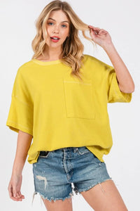 Cesfemme Textured Drop Shoulder T-Shirt - Brittney MADE