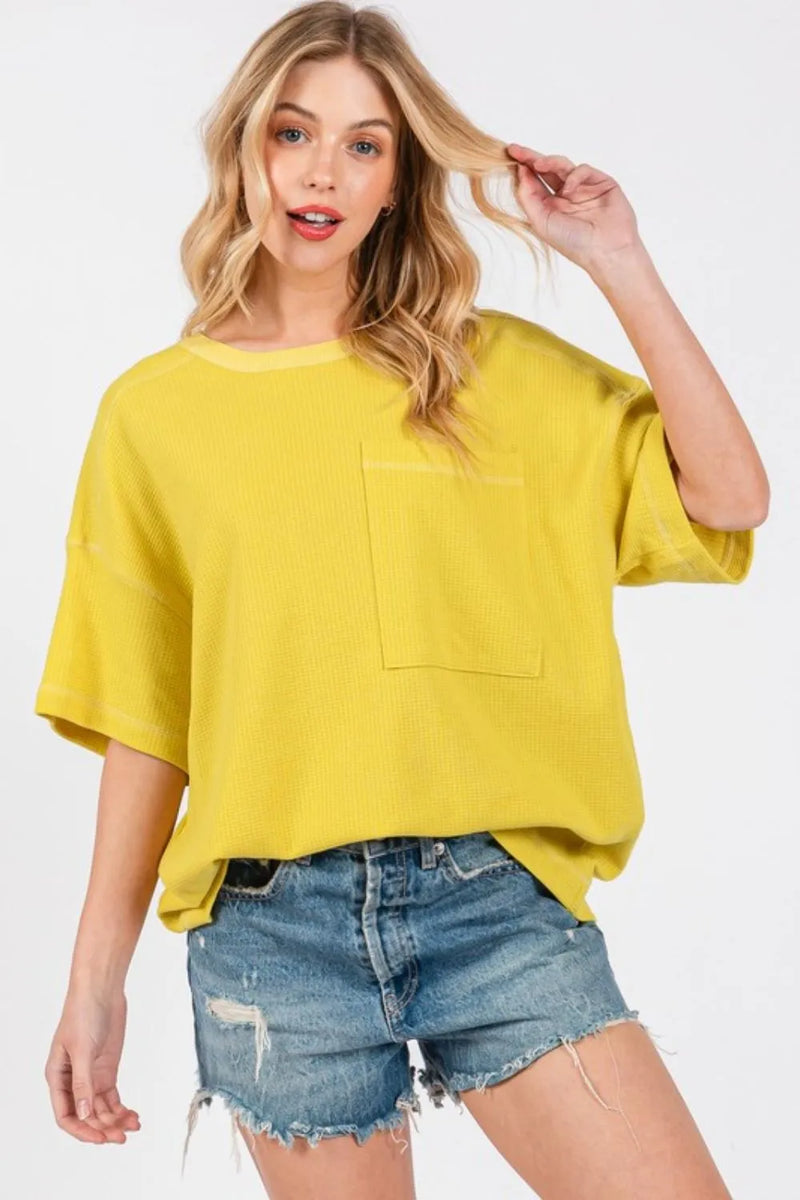Cesfemme Textured Drop Shoulder T-Shirt - Brittney MADE