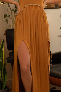 POL Sleeveless Back Zipper Front Slit Maxi Dress - Brittney MADE