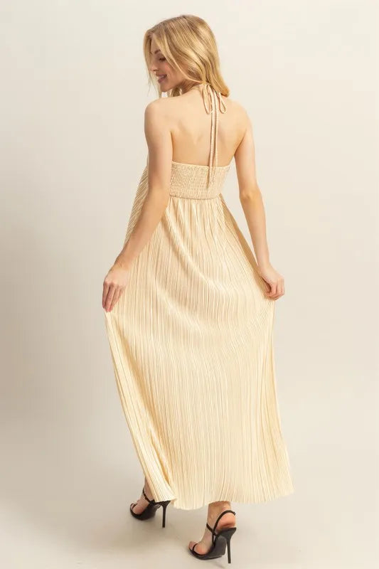 HYFVE Knotted Detail Halter Neck Flowy Maxi Dress - Brittney MADE