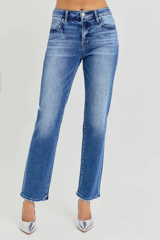 RISEN Mid Rise Ankle Tapered Jeans - Brittney MADE