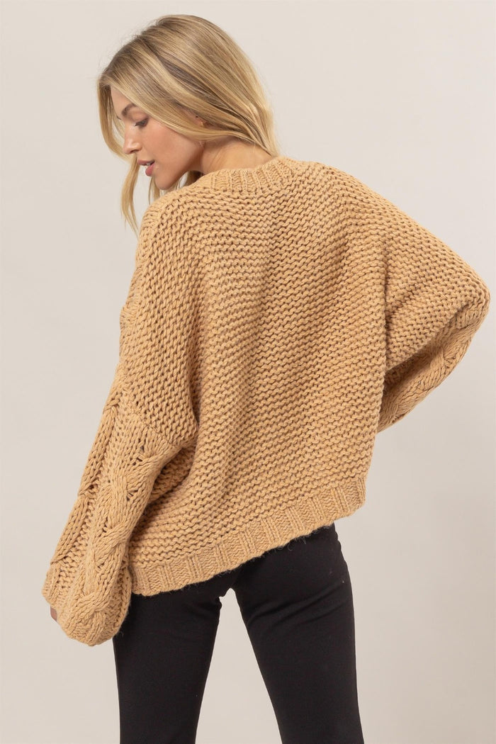 HYFVE Cable Knit V-Neck Sweater - Brittney MADE