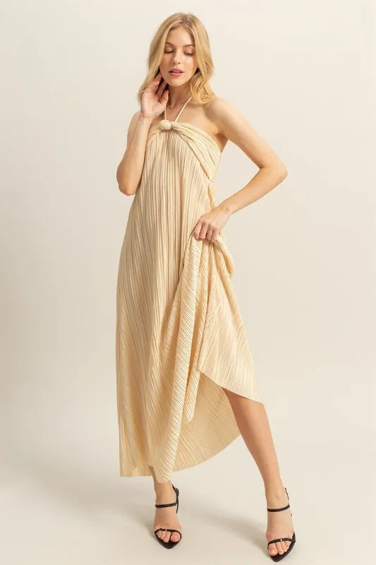 HYFVE Knotted Detail Halter Neck Flowy Maxi Dress - Brittney MADE