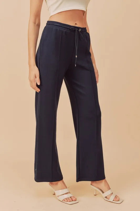 Aemi + Co Drawstring Wide Leg Pants - Brittney MADE